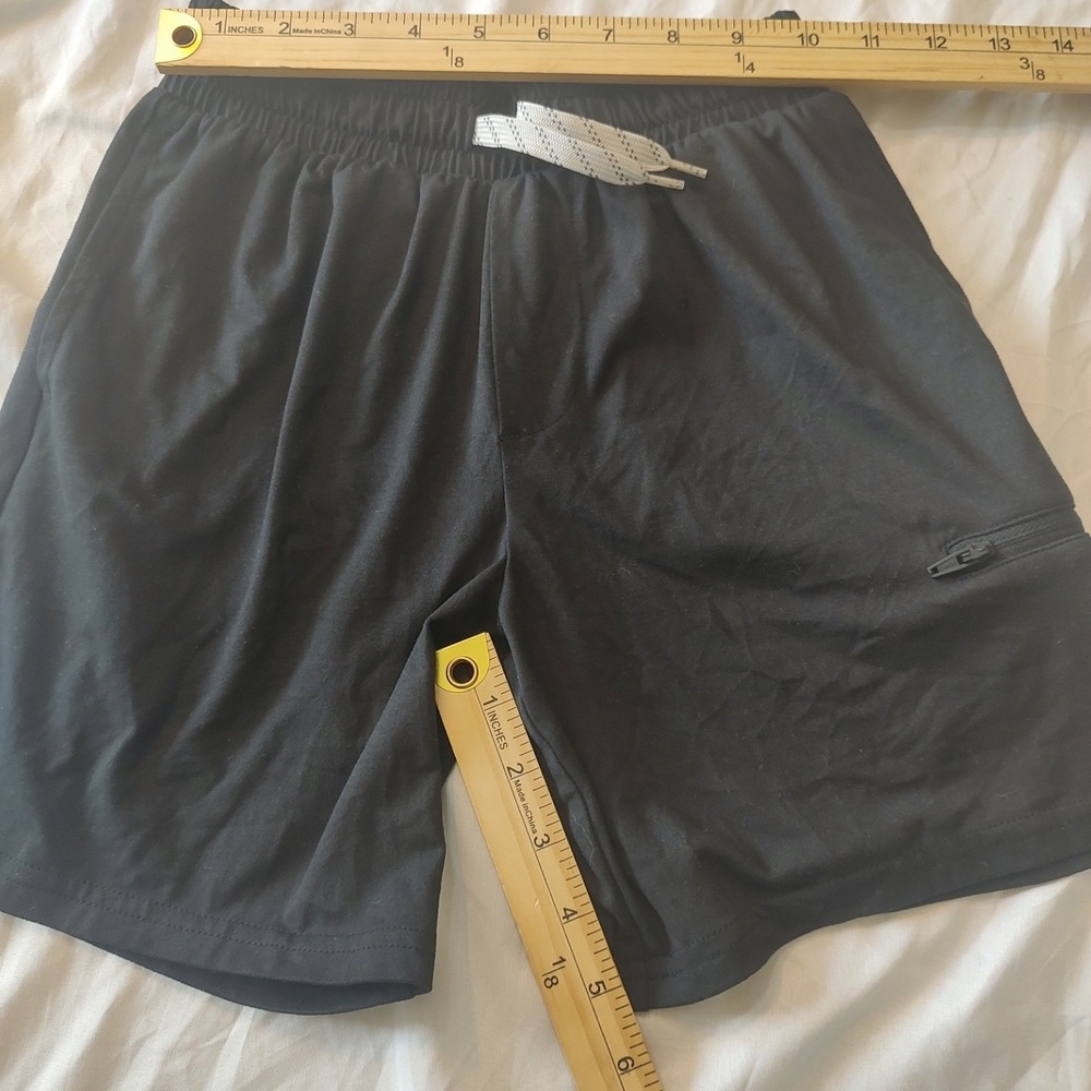 Unbranded Athletic Shorts Boys Size M Black‎ Excellent Zipper Pocket Drawstring